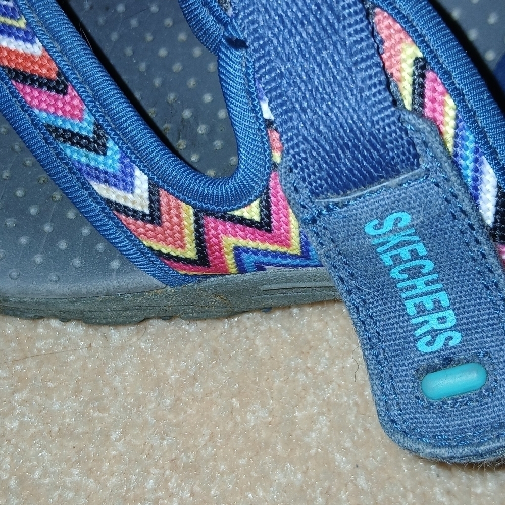 Skechers Outdoor Lifestyle Reggae BlueStrappy Toe Loop Sandals Women's 10. - Picture 5 of 8